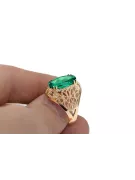 Smaragd 14 Karat Gelbgold Ring Vintage vrc074y